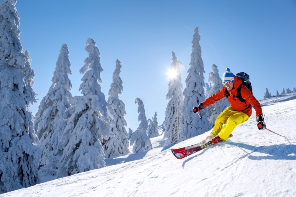 skier op de piste