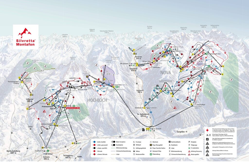 Pistekaart Silvretta Montafon 2026